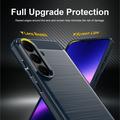 Samsung Galaxy S26 FE Brushed TPU Case - Carbon Fiber - Blue