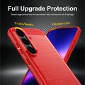 Samsung Galaxy S26 FE Brushed TPU Case - Carbon Fiber - Red