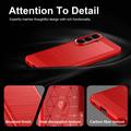 Samsung Galaxy S26 FE Brushed TPU Case - Carbon Fiber - Red