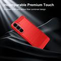 Samsung Galaxy S26 FE Brushed TPU Case - Carbon Fiber - Red