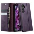 Samsung Galaxy S26 FE Caseme 033 Calf Texture Wallet Case with RFID Blocking - Purple