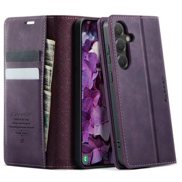Samsung Galaxy S26 FE Caseme 033 Calf Texture Wallet Case with RFID Blocking - Purple