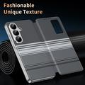 Samsung Galaxy S26 FE Checkered Pattern Smart View Flip Case with Card Slot - Black