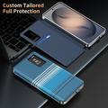 Samsung Galaxy S26 FE Checkered Pattern Smart View Flip Case with Card Slot - Blue