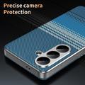 Samsung Galaxy S26 FE Checkered Pattern Smart View Flip Case with Card Slot - Blue