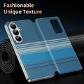Samsung Galaxy S26 FE Checkered Pattern Smart View Flip Case with Card Slot - Blue