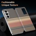 Samsung Galaxy S26 FE Checkered Pattern Smart View Flip Case with Card Slot - Brown