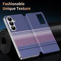 Samsung Galaxy S26 FE Checkered Pattern Smart View Flip Case with Card Slot - Purple