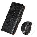 Samsung Galaxy S26 FE Crocodile Series Wallet Leather Case with RFID - Black