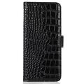 Samsung Galaxy S26 FE Crocodile Series Wallet Leather Case with RFID - Black