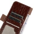 Samsung Galaxy S26 FE Crocodile Series Wallet Leather Case with RFID - Brown