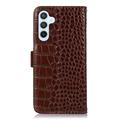 Samsung Galaxy S26 FE Crocodile Series Wallet Leather Case with RFID - Brown