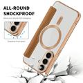 Samsung Galaxy S26 FE Flip Case with Card Slot - MagSafe Compatible - Brown