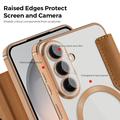 Samsung Galaxy S26 FE Flip Case with Card Slot - MagSafe Compatible - Brown