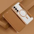 Samsung Galaxy S26 FE Flip Case with Card Slot - MagSafe Compatible - Brown