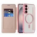 Samsung Galaxy S26 FE Flip Case with Card Slot - MagSafe Compatible - Pink