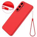 Samsung Galaxy S26 FE Liquid Silicone Case with Hand Strap - Red