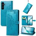 Samsung Galaxy S26 FE Mandala Wallet Case with Wrist Strap - Blue