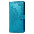 Samsung Galaxy S26 FE Mandala Wallet Case with Wrist Strap - Blue