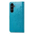 Samsung Galaxy S26 FE Mandala Wallet Case with Wrist Strap - Blue