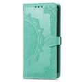 Samsung Galaxy S26 FE Mandala Wallet Case with Wrist Strap - Mint Green