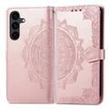 Samsung Galaxy S26 FE Mandala Wallet Case with Wrist Strap - Pink