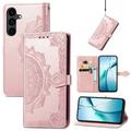 Samsung Galaxy S26 FE Mandala Wallet Case with Wrist Strap - Pink