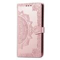 Samsung Galaxy S26 FE Mandala Wallet Case with Wrist Strap - Pink
