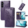 Samsung Galaxy S26 FE Mandala Wallet Case with Wrist Strap - Purple