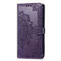 Samsung Galaxy S26 FE Mandala Wallet Case with Wrist Strap - Purple