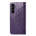 Samsung Galaxy S26 FE Mandala Wallet Case with Wrist Strap - Purple