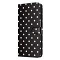 Samsung Galaxy S26 FE Polka Dot Pattern Wallet Case - Black