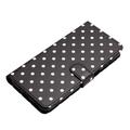 Samsung Galaxy S26 FE Polka Dot Pattern Wallet Case - Black
