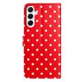 Samsung Galaxy S26 FE Polka Dot Pattern Wallet Case - Red