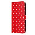 Samsung Galaxy S26 FE Polka Dot Pattern Wallet Case - Red