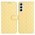 Samsung Galaxy S26 FE Polka Dot Pattern Wallet Case - Yellow