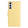 Samsung Galaxy S26 FE Polka Dot Pattern Wallet Case - Yellow