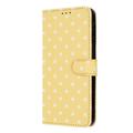 Samsung Galaxy S26 FE Polka Dot Pattern Wallet Case - Yellow
