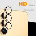 Samsung Galaxy S26 Northjo Full Protection Matte Metal and Tempered Glass Camera Lens Protector - Gold