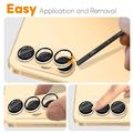 Samsung Galaxy S26 Northjo Full Protection Matte Metal and Tempered Glass Camera Lens Protector - Gold