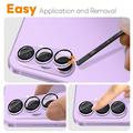 Samsung Galaxy S26 Northjo Full Protection Matte Metal and Tempered Glass Camera Lens Protector - Purple