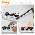 Samsung Galaxy S26 Northjo Full Protection Matte Metal and Tempered Glass Camera Lens Protector - Silver