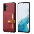 Samsung Galaxy S26 Retro Style Case with Wallet - Red