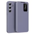Samsung Galaxy S26 Smart Clear View Flip Case with Card Slot - Grey Purple