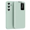 Samsung Galaxy S26 Smart Clear View Flip Case with Card Slot - Light Green