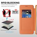Samsung Galaxy S26 Stylish Magnetic Flip Case with RFID Card Slots - Orange