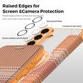 Samsung Galaxy S26 Stylish Magnetic Flip Case with RFID Card Slots - Orange