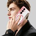 Samsung Galaxy S26 Stylish Magnetic Flip Case with RFID Card Slots - Pink
