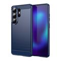 Samsung Galaxy S26 Ultra Brushed TPU Case - Carbon Fiber - Blue