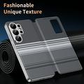 Samsung Galaxy S26 Ultra Checkered Pattern Smart View Flip Case with Card Slot